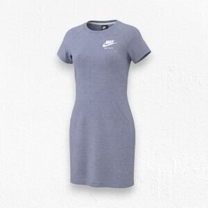 Nike Girls Heather Blue Just Do It Organic Cotton T-Shirt Dress Size Large Youth